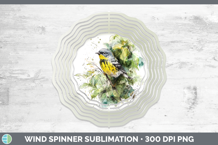 Warbler Birds 01 Sketch Wind Spinner Sublimation Design