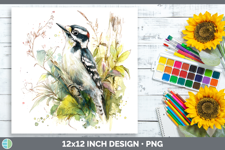 Woodpecker Birds 01 Sketch Paper Backgrounds Design