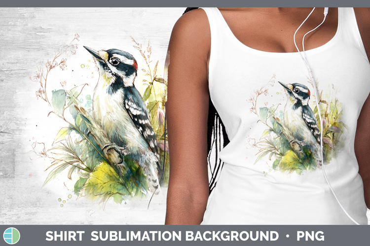 Woodpecker Birds 01 Sketch Shirt Sublimation Design