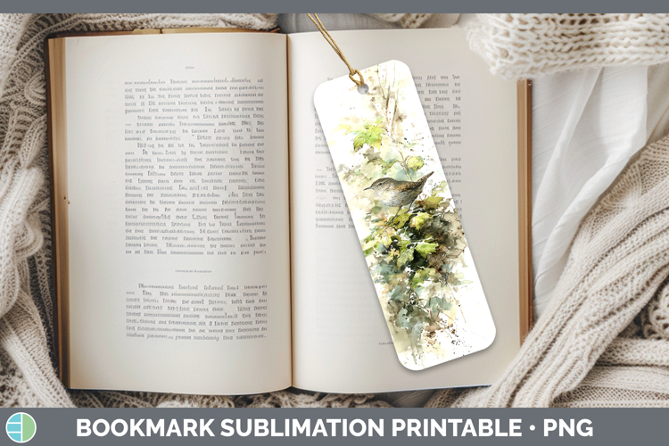 Wren Birds 01 Sketch Bookmark Sublimation Design