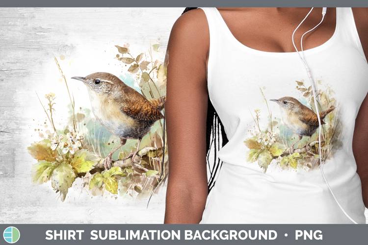 Wren Birds 01 Sketch Shirt Sublimation Design