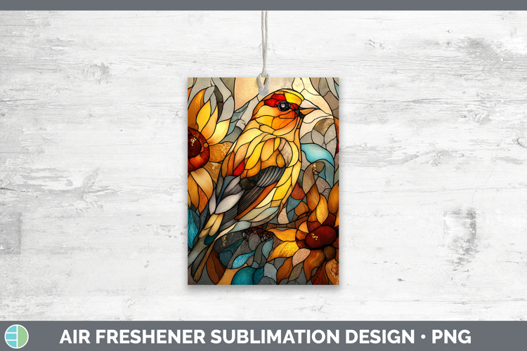 Goldfinch Air Freshener Birds 01 Stained Glass Sunflower Sub
