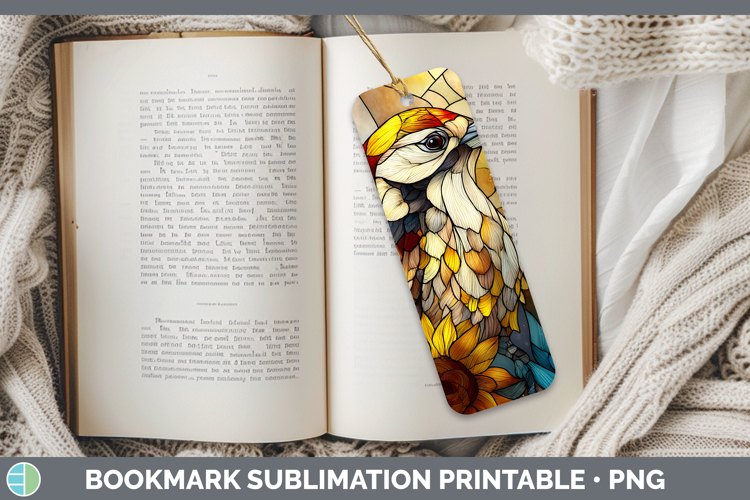Woodpecker Bookmark Birds 01 Stained Glass Sunflower Sublima