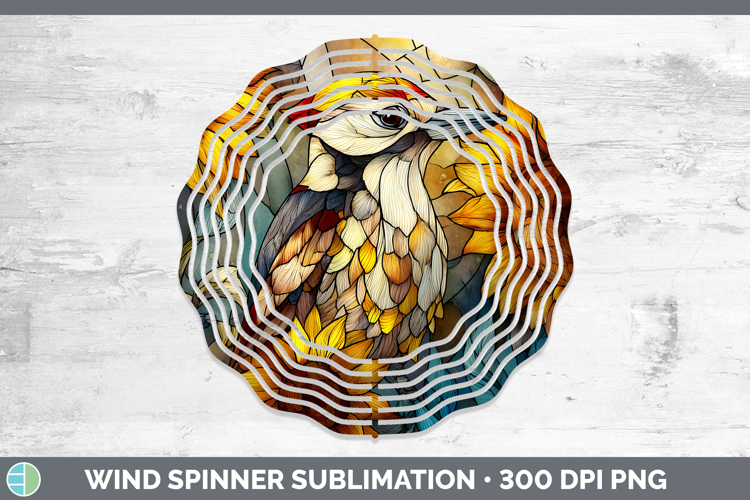 Woodpecker Wind Spinner Birds 01 Stained Glass Sunflower Sub
