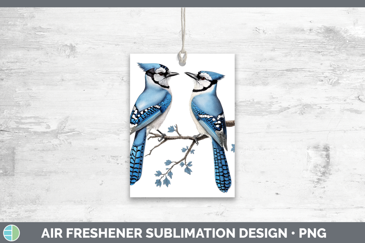 Birds 01 Vintage Blue Jay Air Freshener Sublimation Car Fres