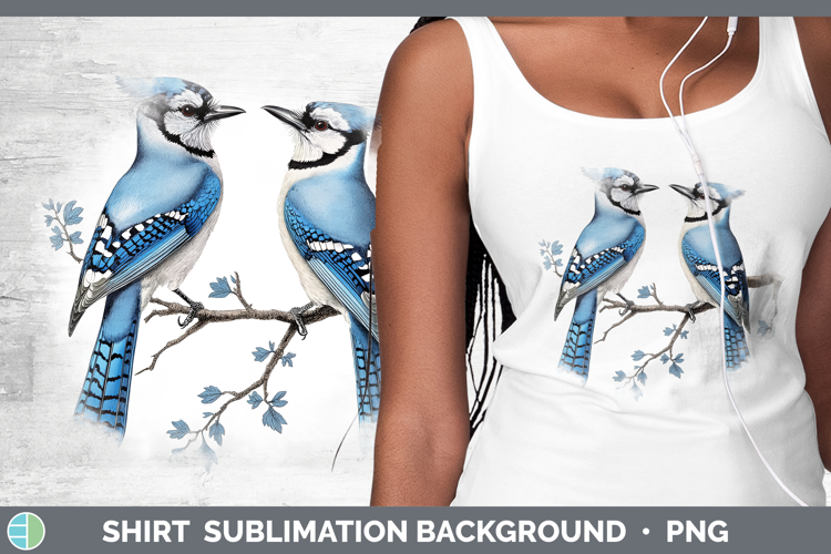 Birds 01 Vintage Blue Jay Shirt Sublimation Background Desig
