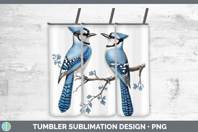 Birds 01 Vintage Blue Jay Tumbler Sublimation 20 oz Skinny T