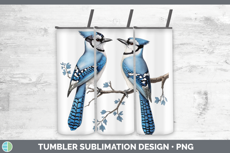 Birds 01 Vintage Blue Jay Tumbler Sublimation 20 oz Skinny T