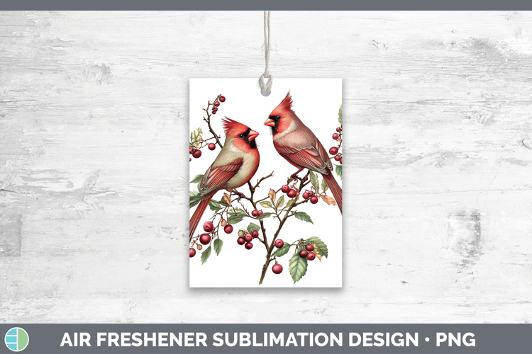 Birds 01 Vintage Cardinal Air Freshener Sublimation Car Fres