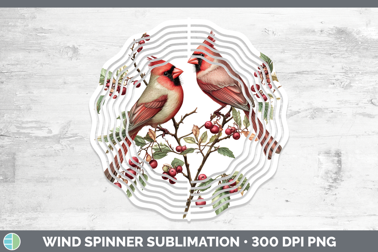 Birds 01 Vintage Cardinal Wind Spinner Sublimation Spinner D