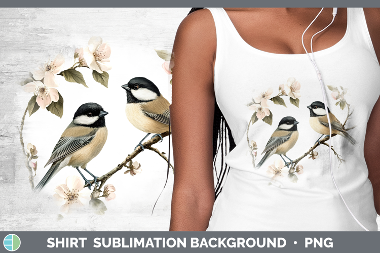 Birds 01 Vintage Chickadee Shirt Sublimation Background Desi