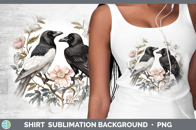 Birds 01 Vintage Crow Shirt Sublimation Background Designs