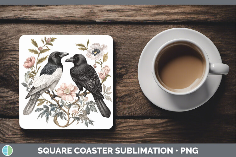 GorgeousBirds 01 Vintage Square Coaster design.