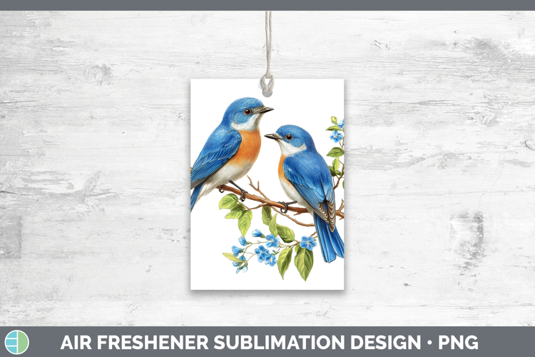 Birds 01 Vintage Eastern Bluebird Air Freshener Sublimation