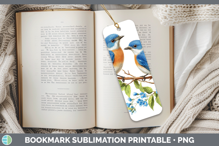 Birds 01 Vintage Eastern Bluebird Bookmark Sublimation Print