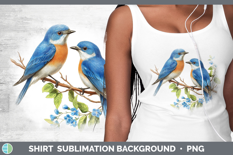 Birds 01 Vintage Eastern Bluebird Shirt Sublimation Backgrou