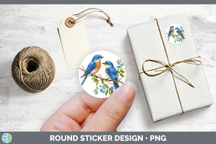 Birds 01 Vintage Eastern Bluebird Stickers | Round Labels De