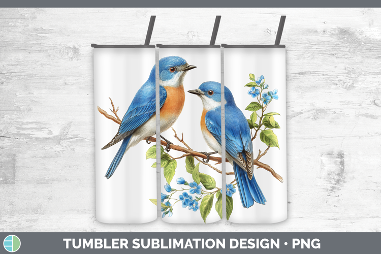 Birds 01 Vintage Eastern Bluebird Tumbler Sublimation 20 oz