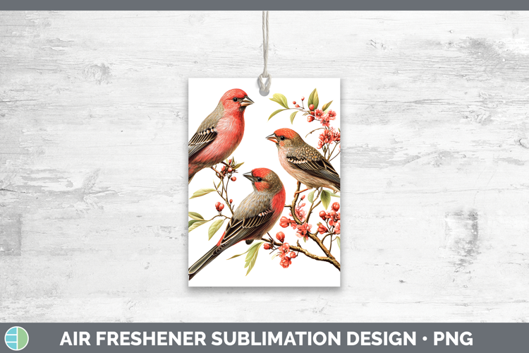 Birds 01 Vintage Finch Air Freshener Sublimation Car Freshen