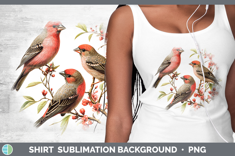 Birds 01 Vintage Finch Shirt Sublimation Background Designs