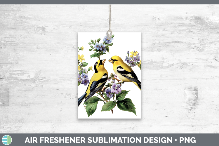 Birds 01 Vintage Goldfinch Air Freshener Sublimation Car Fre