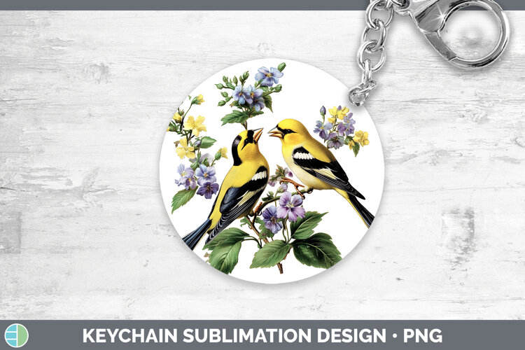 GorgeousBirds 01 Vintage Keychain design.