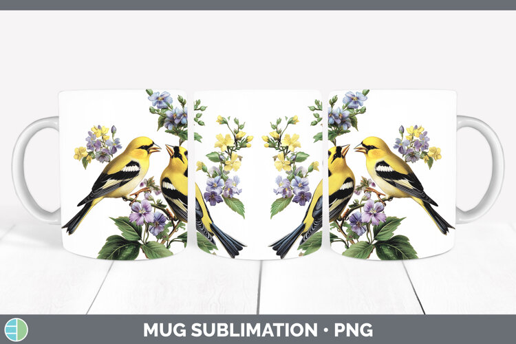 GorgeousBirds 01 Vintage Mug Wrap design.