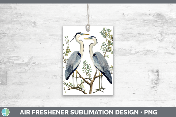 Birds 01 Vintage Great Blue Heron Air Freshener Sublimation