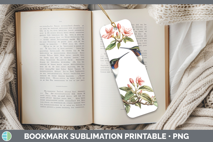 Birds 01 Vintage Hummingbird Bookmark Sublimation Printable