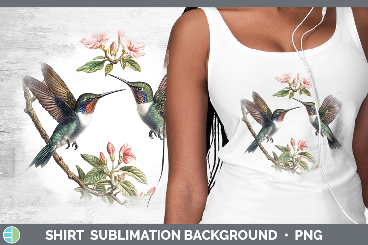 Birds 01 Vintage Hummingbird Shirt Sublimation Background De