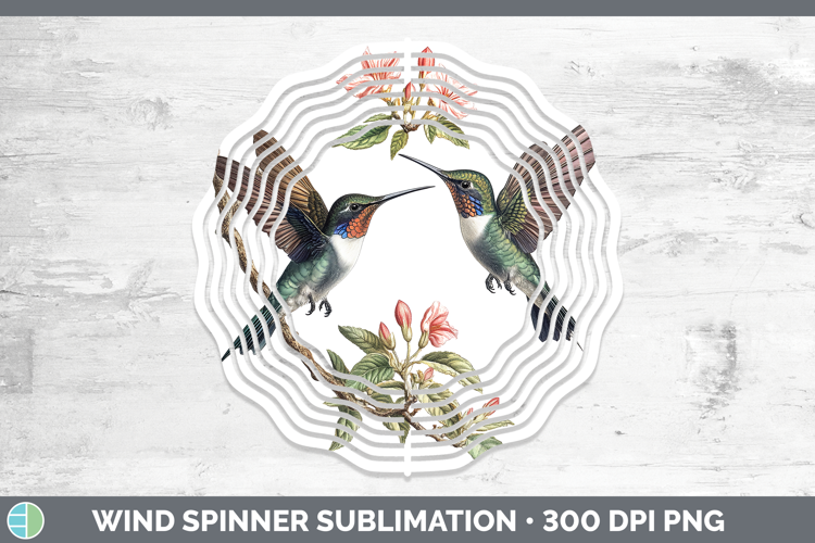 Birds 01 Vintage Hummingbird Wind Spinner Sublimation Spinne