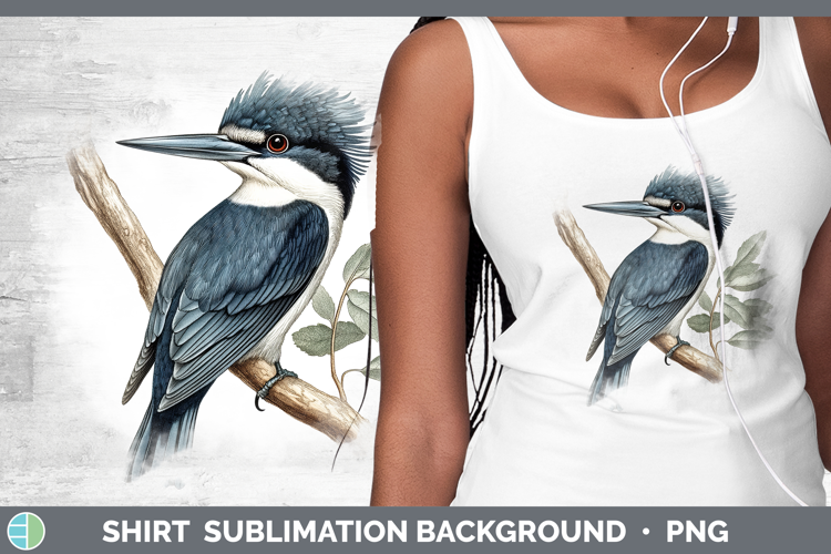 Birds 01 Vintage Kingfisher Shirt Sublimation Background Des