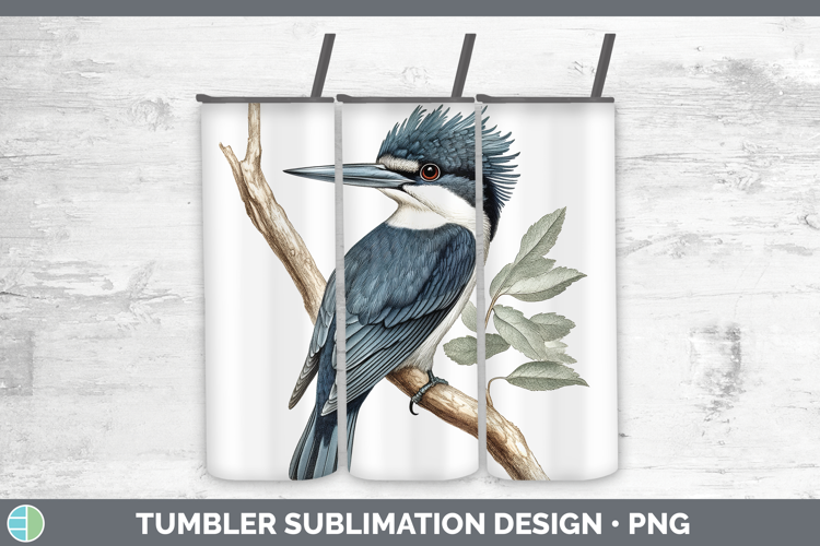 Birds 01 Vintage Kingfisher Tumbler Sublimation 20 oz Skinny