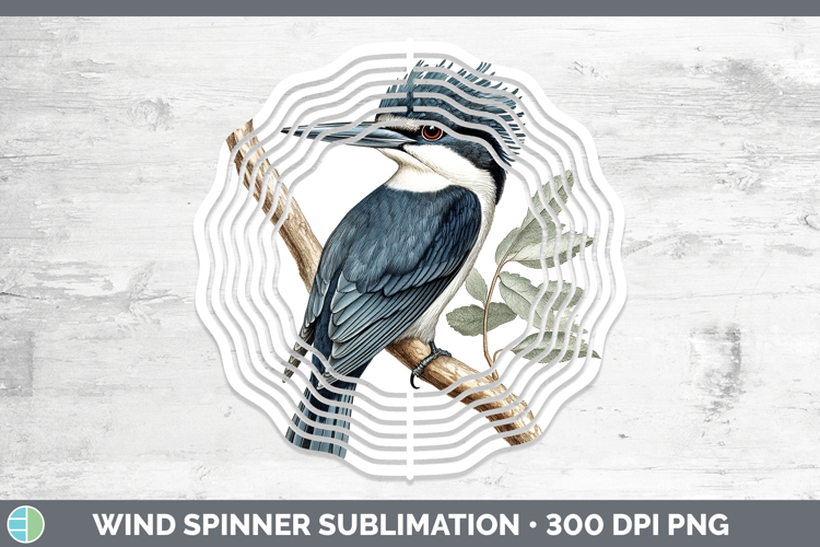 Birds 01 Vintage Kingfisher Wind Spinner Sublimation Spinner