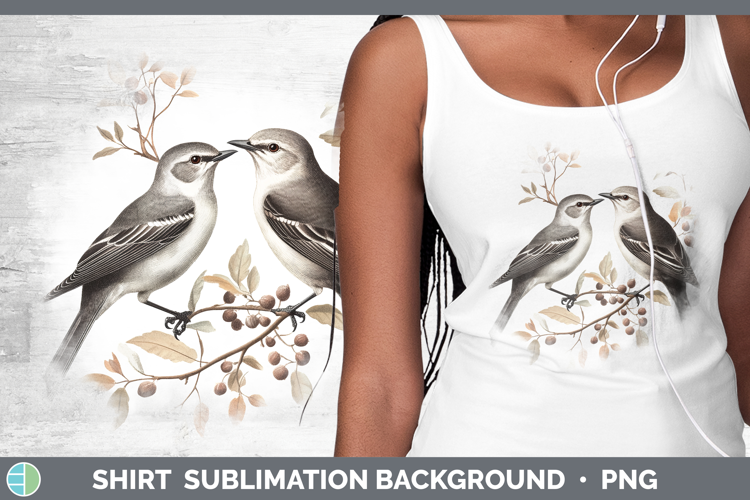 Birds 01 Vintage Mockingbird Shirt Sublimation Background De