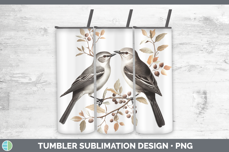 Birds 01 Vintage Mockingbird Tumbler Sublimation 20 oz Skinn