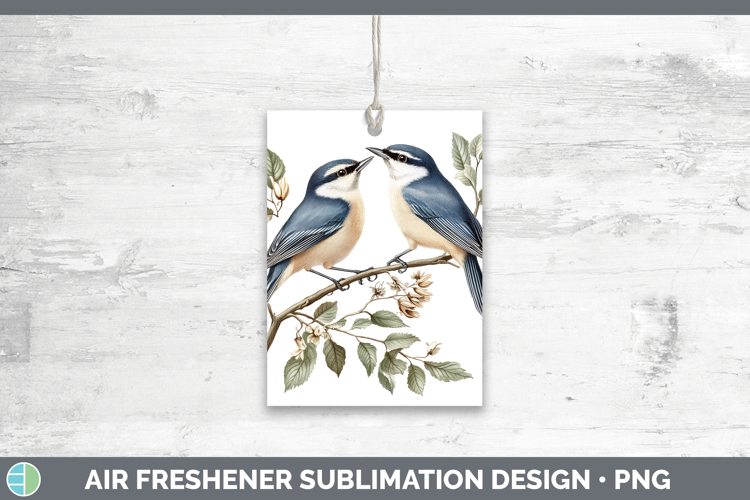 Birds 01 Vintage Nuthatch Air Freshener Sublimation Car Fres