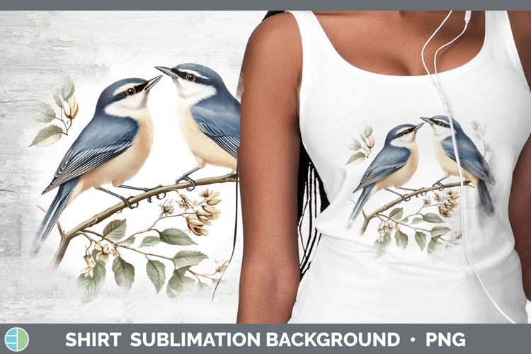 Birds 01 Vintage Nuthatch Shirt Sublimation Background Desig