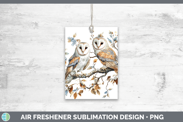 Birds 01 Vintage Owl Air Freshener Sublimation Car Freshener