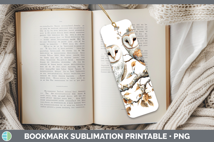 Birds 01 Vintage Owl Bookmark Sublimation Printable Designs