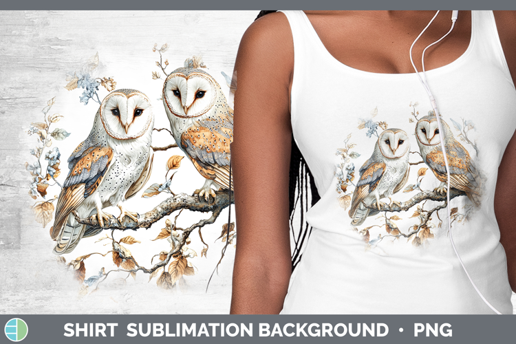 Birds 01 Vintage Owl Shirt Sublimation Background Designs