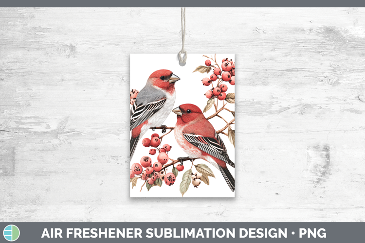 Birds 01 Vintage Pine Grosbeak Air Freshener Sublimation Car
