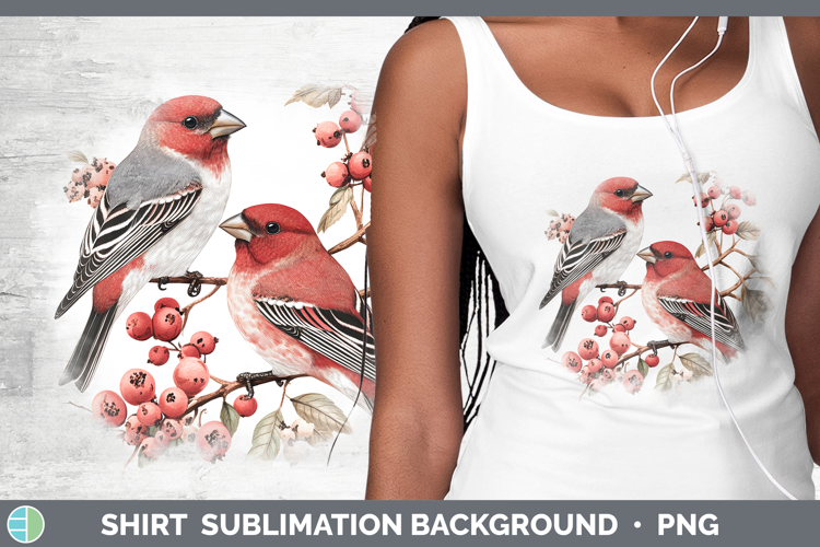 Birds 01 Vintage Pine Grosbeak Shirt Sublimation Background