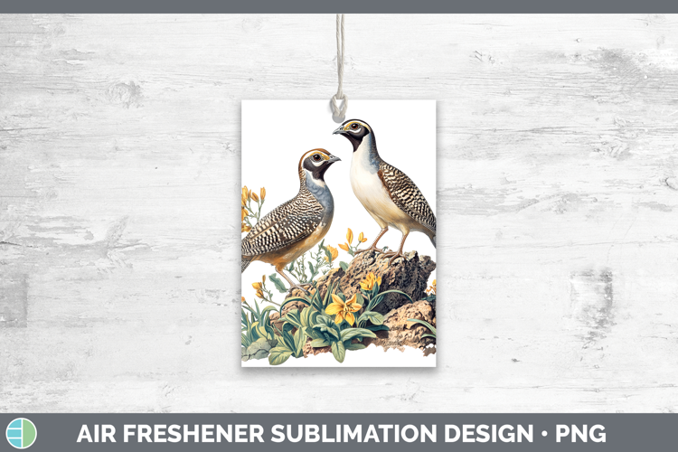 Birds 01 Vintage Quail Air Freshener Sublimation Car Freshen