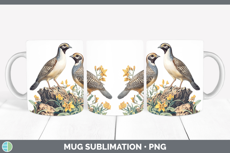 Birds 01 Vintage Quail Mug Wrap Sublimation Coffee Cup Desig