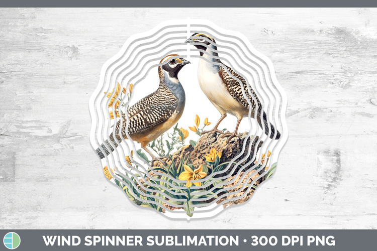 Birds 01 Vintage Quail Wind Spinner Sublimation Spinner Desi