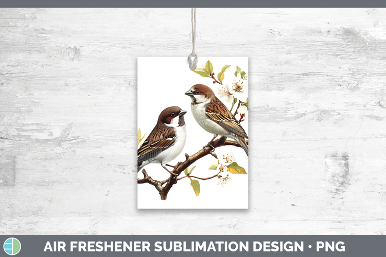 Birds 01 Vintage Sparrow Air Freshener Sublimation Car Fresh