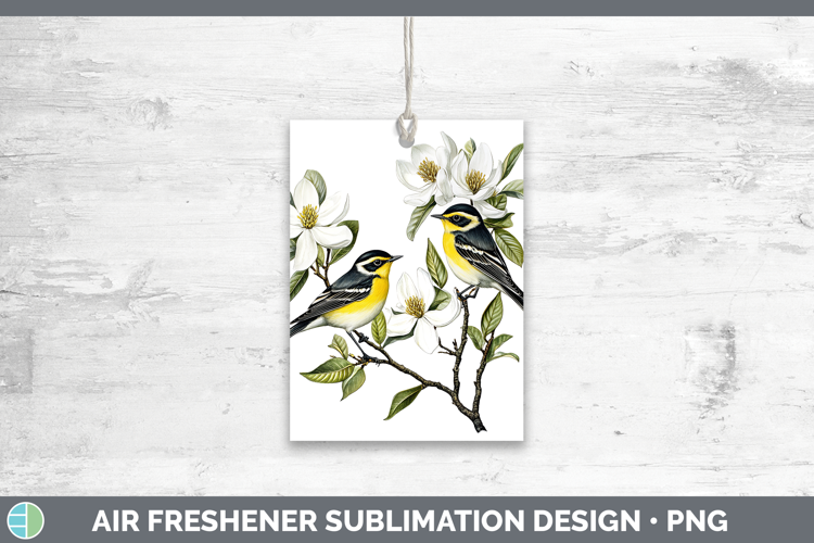 Birds 01 Vintage Warbler Air Freshener Sublimation Car Fresh