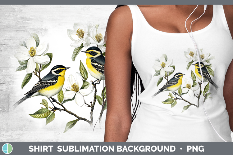 Birds 01 Vintage Warbler Shirt Sublimation Background Design