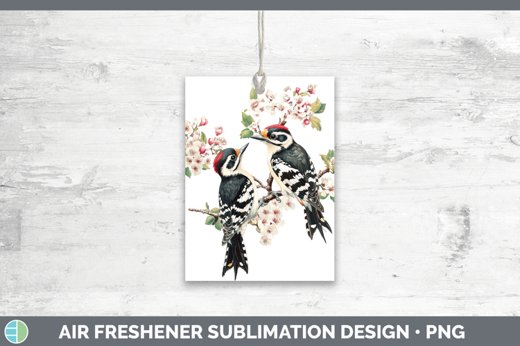 Birds 01 Vintage Woodpecker Downy Air Freshener Sublimation